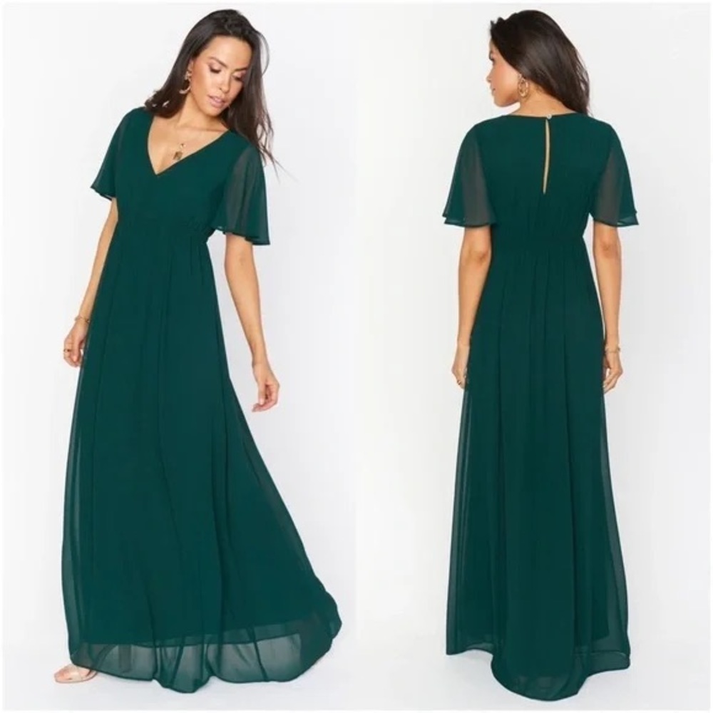 Show Me Your Mumu Emily Empire Waist Gown Emerald